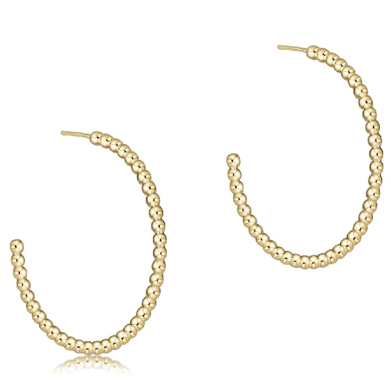 enewton design : Beaded classic 1.25" post hoop - 2mm gold