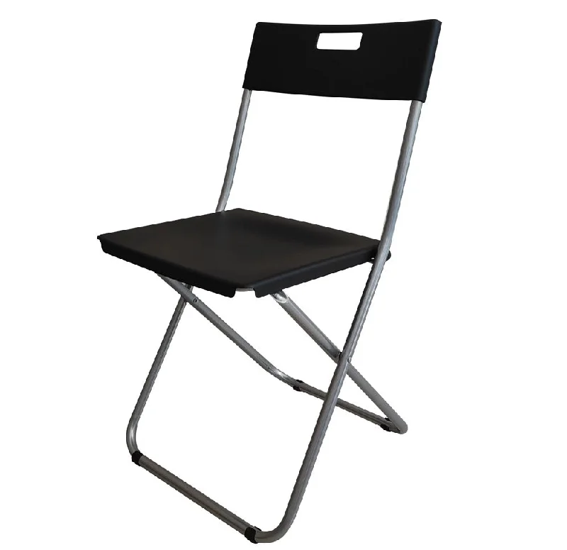 JAPAN HOME Black Folding Chair (Bundle of 2)