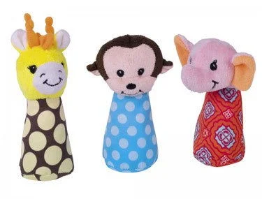 66944 NOBBY plush animal with rattle assorted Set 3 pcs, 15 cm, with Catnip