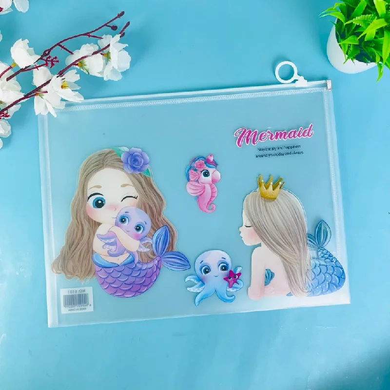 Dinosaur and Mermaid A4 Zip Folder for Kids Zip folders | Random Design