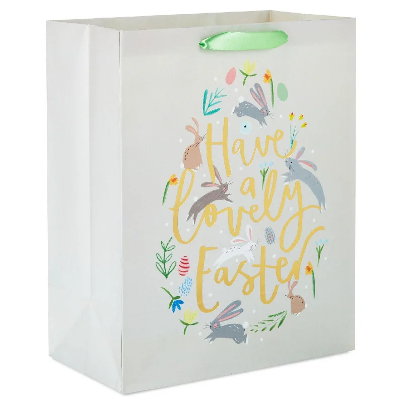 Hallmark : 13" Bunnies and Flowers Large Easter Gift Bag