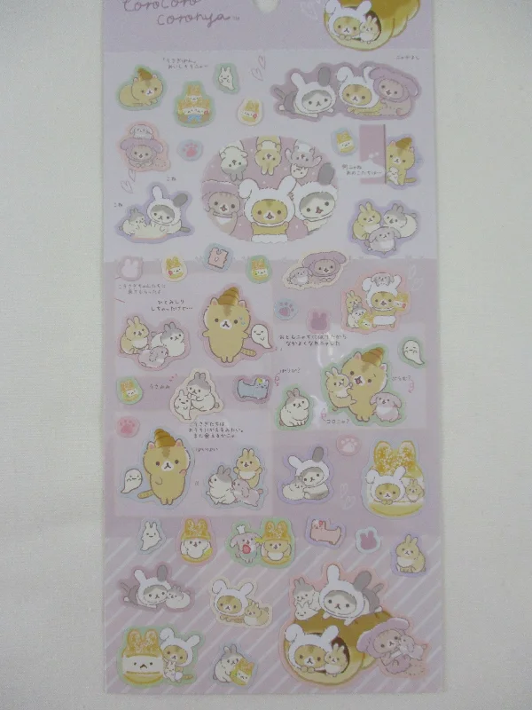 Cute Kawaii San-X CorocorocoroNya Cat Bunny Sticker Sheet 2022 - B - for Planner Journal Scrapbook Craft