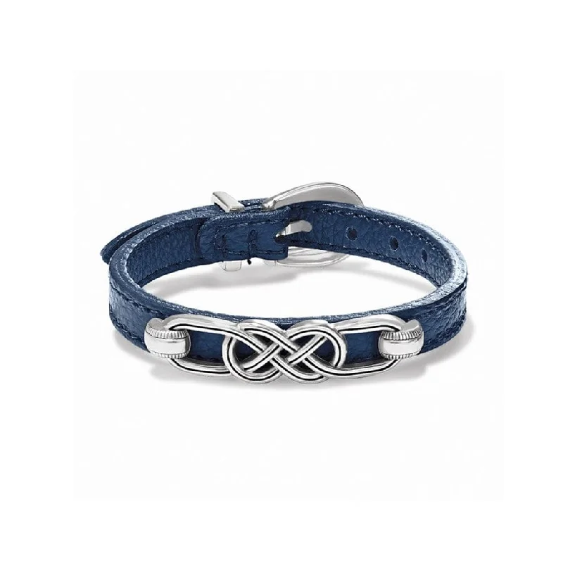 Brighton : Interlok Braid Leather Bracelet in french blue