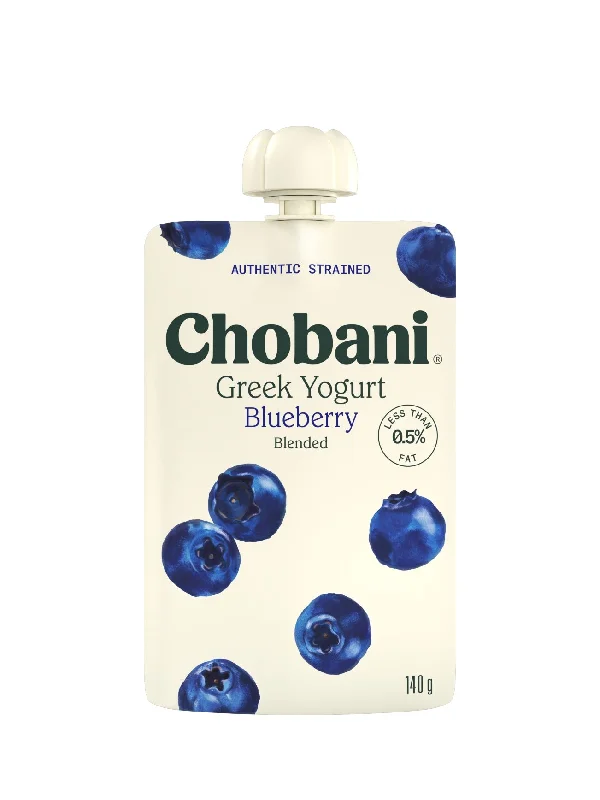 CHOBANI GREEK YOGHURT 0% FAT BLUEBERRY POUCH 140G