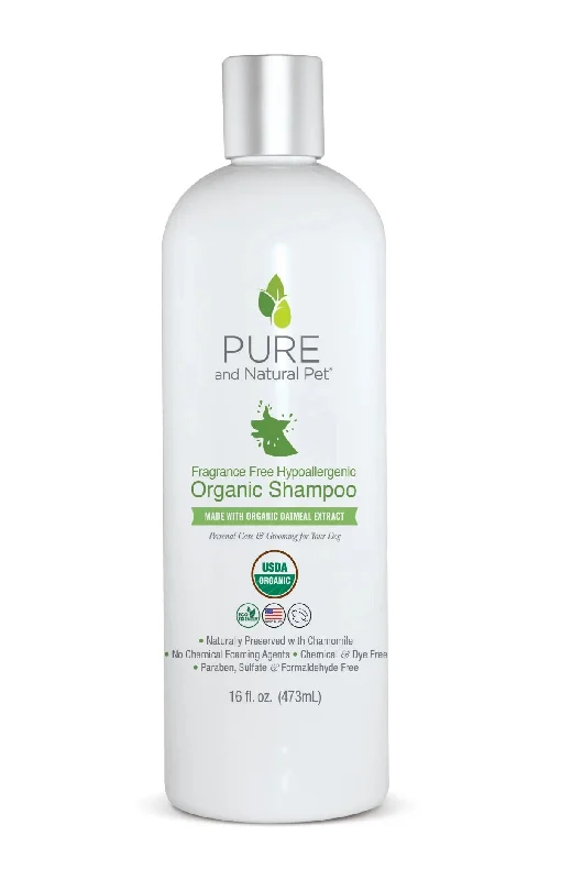 Pure and Natural Organic Dog Shampoo: Fragrance Free Hypoallergenic