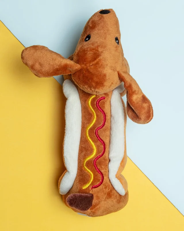 Hot Dog! Squeaky Plush Dog Toy